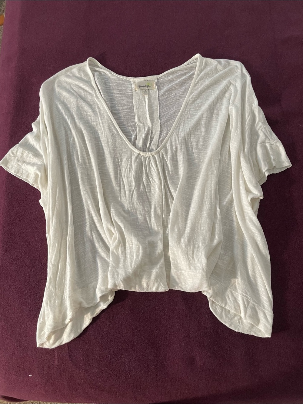 Lightweight White Women's Scoop Neck Top
